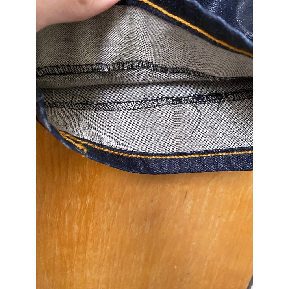NUDIE JEANS SLIM JIM GLACIER INDIGO Dark Wash Coated PANTS STRAIGHT Size 33 Read - Picture 4 of 11